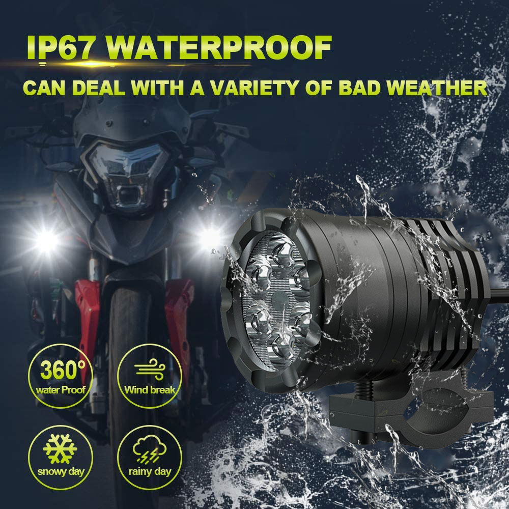 NLpearl 60 واط دراجة نارية LED - مراجعة Universal Motorcycle Led Headlight Projector وسعره